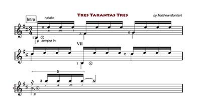 Tres Tarantas Tres Guitar Score Video