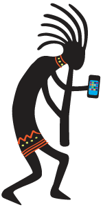 Kokopelli with Phone